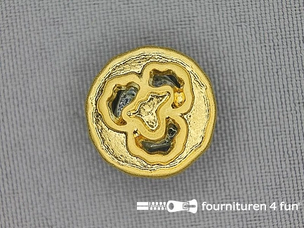 Gouden knoop 18mm floral