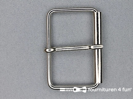 Metalen rolgesp - 50mm - zilver