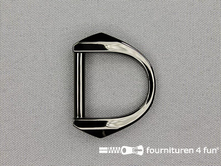 Luxe D-ring - 25mm - glimmend zwart