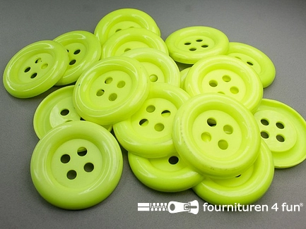 RESTANT 19 stuks - Clownsknoop 72mm neon geel - B-keuze