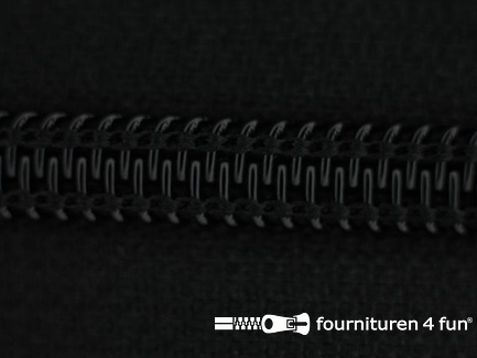 Deelbare spiraal rits 7mm met 2 schuivers zwart