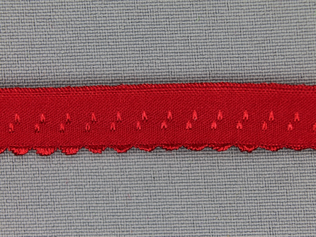 Luxe elastische biasband 12mm rood