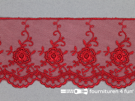 Valenciennes kant 60mm rood