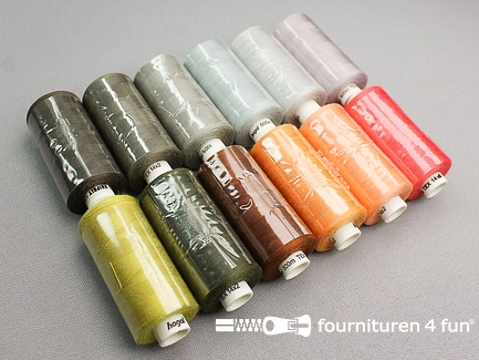 Unipoly Profipoly® garen assortiment – Herfst- met grijstinten – 12 klossen 500 meter