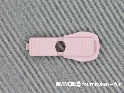 Rits trekkoord uiteinden - kunststof clip - licht roze