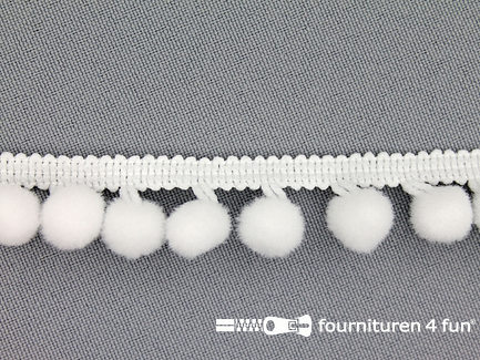 COUPON 7,4 meter (5 stukken, 1,5 + 1,5 + 1,3 + 2,2 + 0,9 meter) Bolletjesband - 18mm - wit