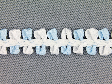 Muizentand band 15mm wit - licht blauw