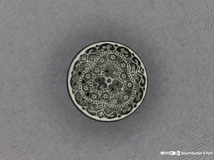 Antique zilveren knoop 18mm barok