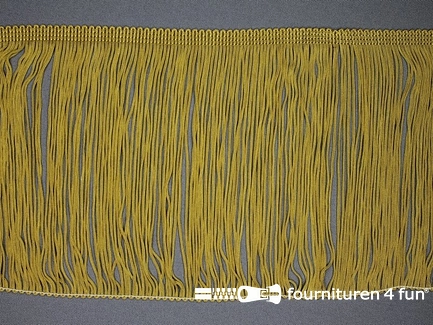 Kaart 10 meter charleston franje - 150mm - oker geel - goud