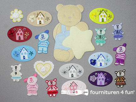 Collectie strijkapplicaties - 19 delige set - opstrijkbare patches