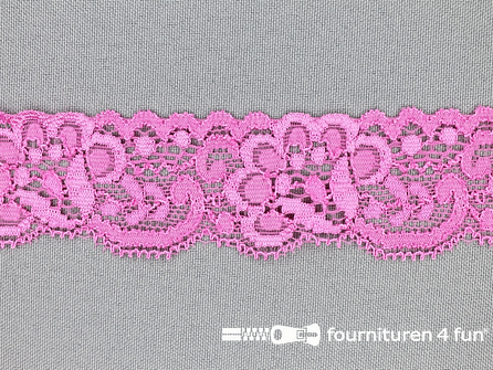 COUPON 1 meter Elastisch kant 31mm barbie roze