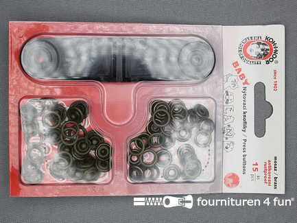 Baby drukknopen - 9,7mm - geel brons - 15 stuks