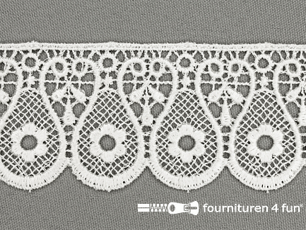 COUPON 4 meter Nylon broderie 50mm ecru
