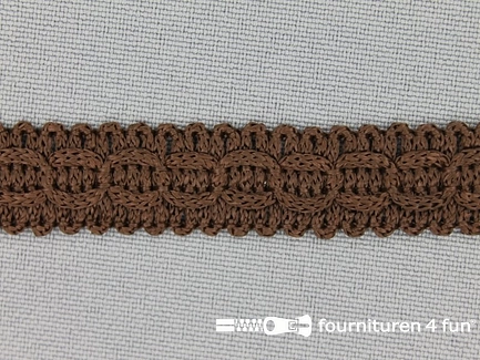 Rol 25 meter nylon galon 14mm donker bruin