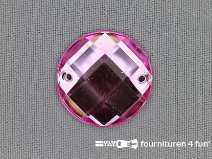 10 stuks Strass stenen rond 25mm licht roze