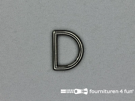D-ring - 20mm - zwart zilver