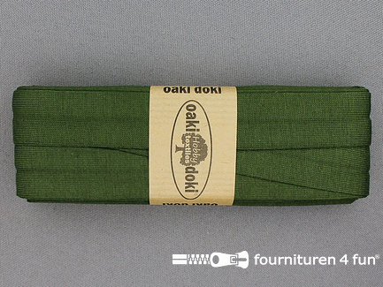 Oaki Doki Tricot biaisband - 20mm x 3 meter - jagers groen (425)