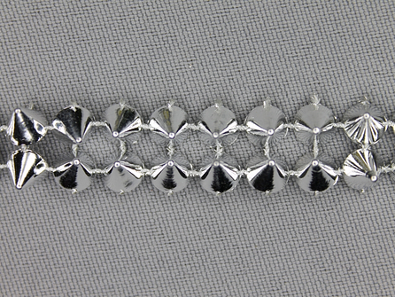 Strass band 12mm spikes zilver