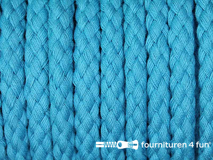 Katoenen koord grof 8mm aqua blauw
