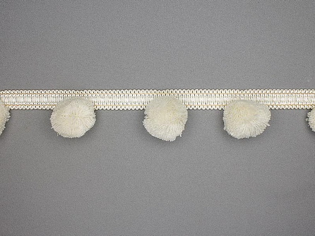 Sierband met pompons ecru