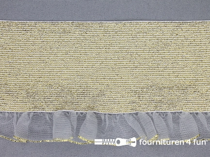 Gekleurd elastiek 80mm goud met ruche
