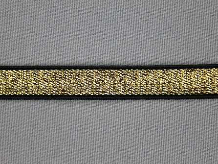 Gekleurd elastiek 10mm goud - zwarte rand