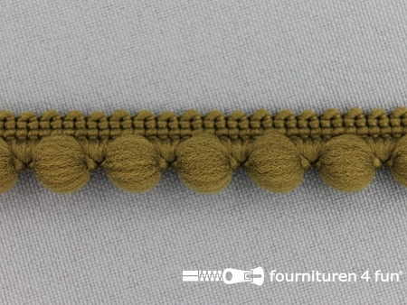 Kaart 25 meter bolletjesband - 15mm - leger groen