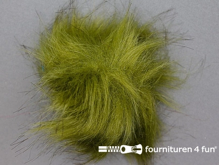 Bont pompon 8cm olijf groen