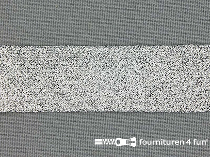Kaart 50 meter zilver band - lurex - 24mm
