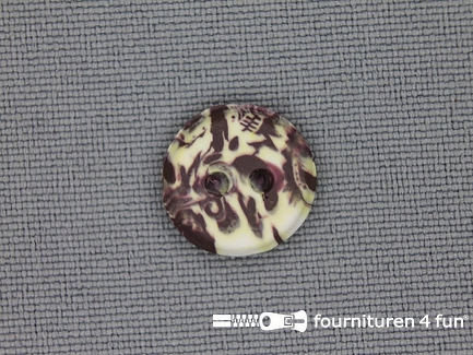 Ibiza knoop 13mm bruin - ecru