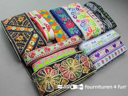 RESTANT circa 25 meter Deco lint & band - verschillende kleuren en motieven
