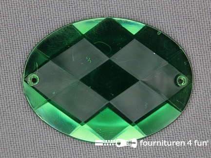 5 stuks Strass stenen ovaal 40x30mm gras groen