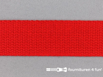 Katoen-look tassenband 32mm rood