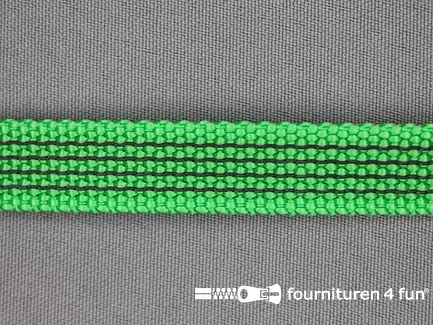 Halsband met rubber - 15mm - groen / grijs 
