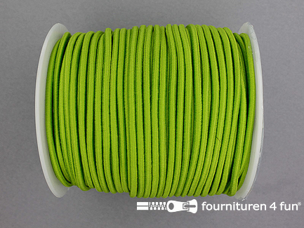 Rol 50 meter elastisch koord - 2,7mm - lime groen