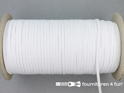 5 Meter plat elastiek - 2,5mm - wit