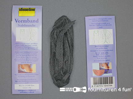 Vlieseline vormband - 12mm - zwart - 5 meter