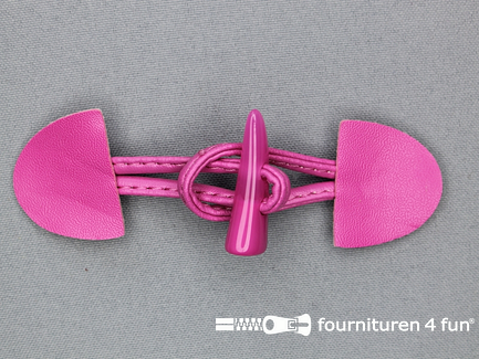 Kinder houtje touwtje 35x110mm fuchsia roze