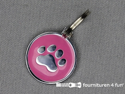 Halsband decoratie 21mm  pootje - roze