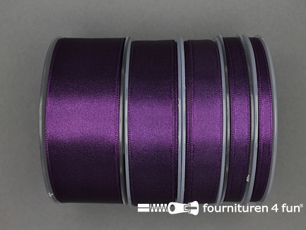 Rol 25 meter luxe satijn lint - dubbelzijdige kwaliteit - 38mm - aubergine