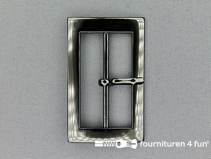 Metalen gesp 45mm glimmend zwart