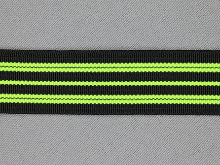 Gekleurd elastiek 20mm zwart - neon geel