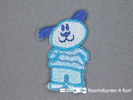 Kids applicatie 48x28mm beer turquoise