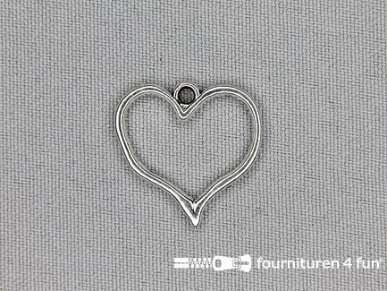 Steampunk hanger 23x23mm hart zilver