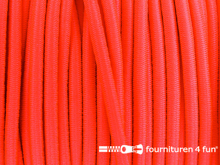 Rol 50 meter elastisch koord 3mm neon oranje-roze