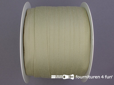 Rol 100 meter katoenen keperband - 14mm - beige