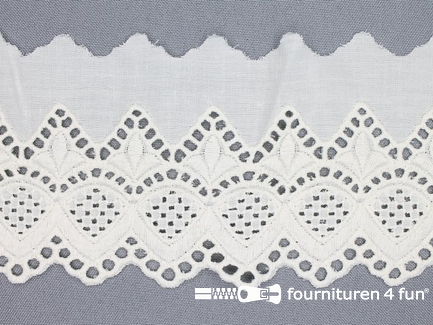 COUPON 0,75 meter Broderie kant 90mm ecru-off white