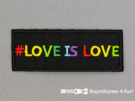 Applicatie 79x29mm regenboog #Love is Love