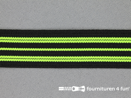 Gekleurd elastiek 20mm zwart - neon geel