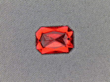 10 Stuks strass steen 12x18mm rechthoek rood 